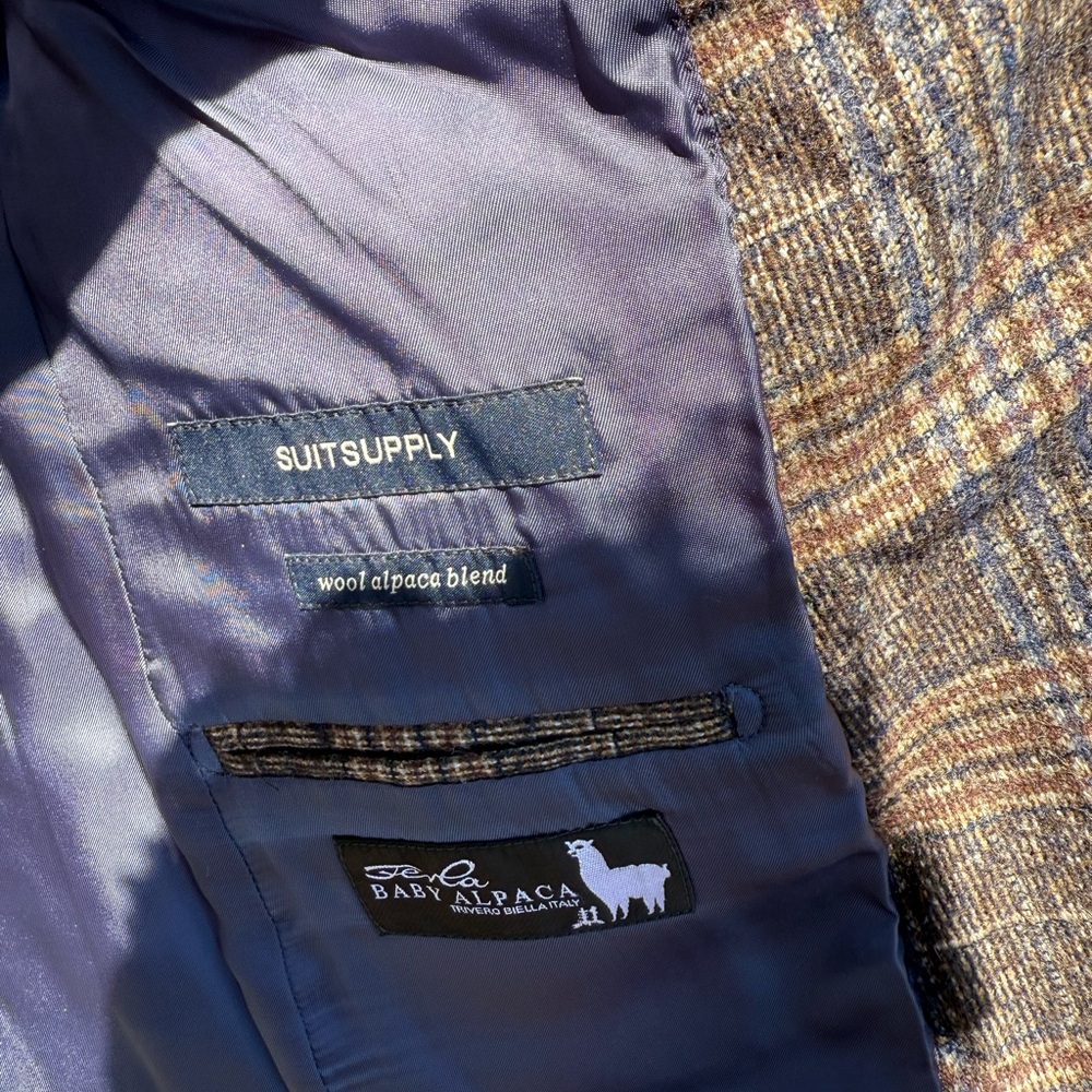 Suitsupply Brown and Gray Sport Coat with Classic Plaid Design - Picture 2 of 7